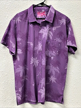 Aloha Republic Tropical Short Sleeve Shirt in Purple Like New
#1318